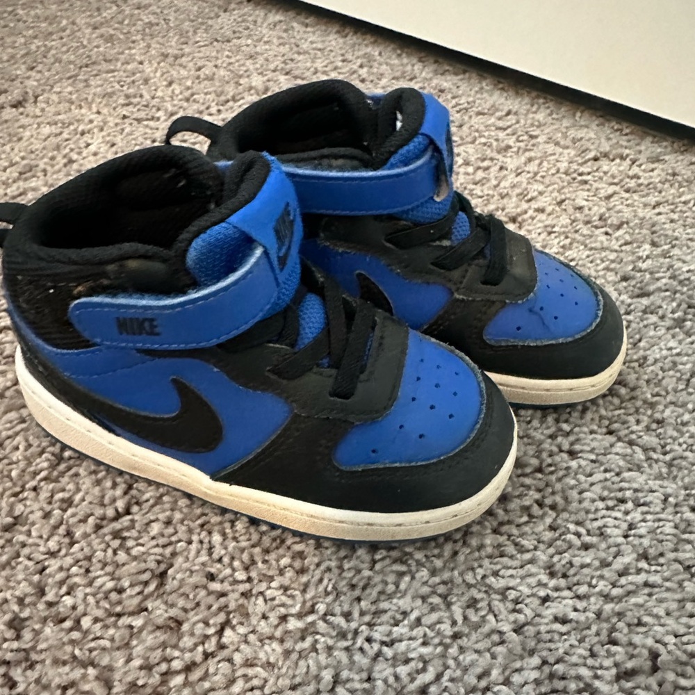 Nike Court Borough Mid- Kids Blue and Black Sneakers